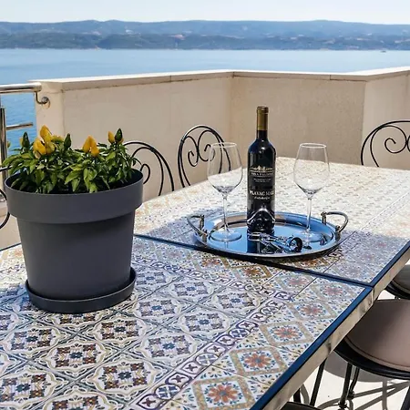 Seaside Luxury With Jacuzzi And Sea View, Omis 빌라 Stanici